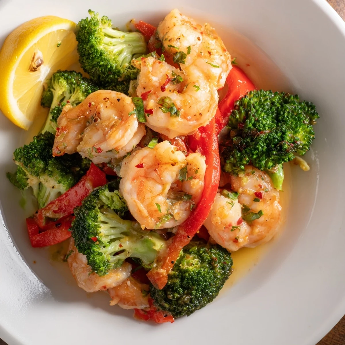 Savory One-Pan Garlic Butter Shrimp and Broccoli with vibrant colors and fresh herbs.  