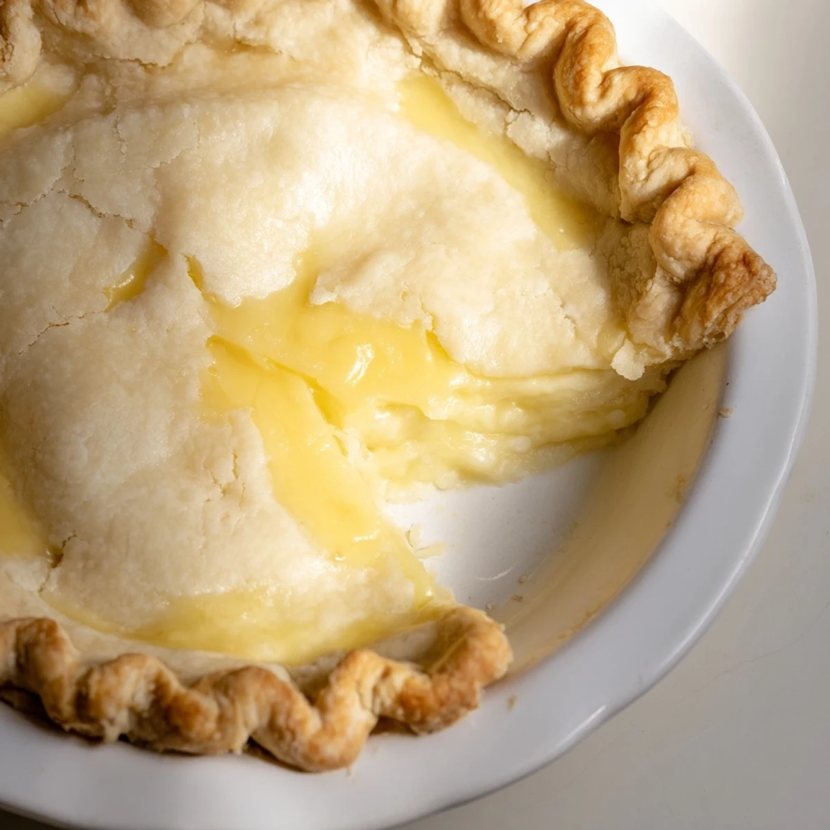 This homemade Water Pie recipe shows the simple ingredients baking to a delightful, comforting finale.