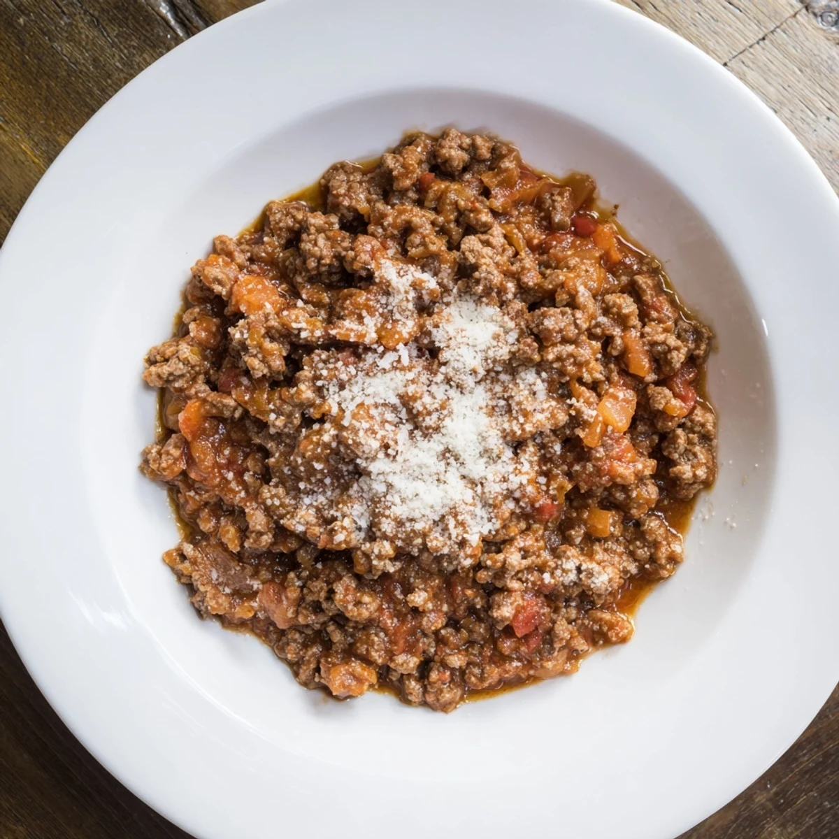 A bowl of fresh pasta topped with vibrant Classic Tuscan Ragu, ready to eat.