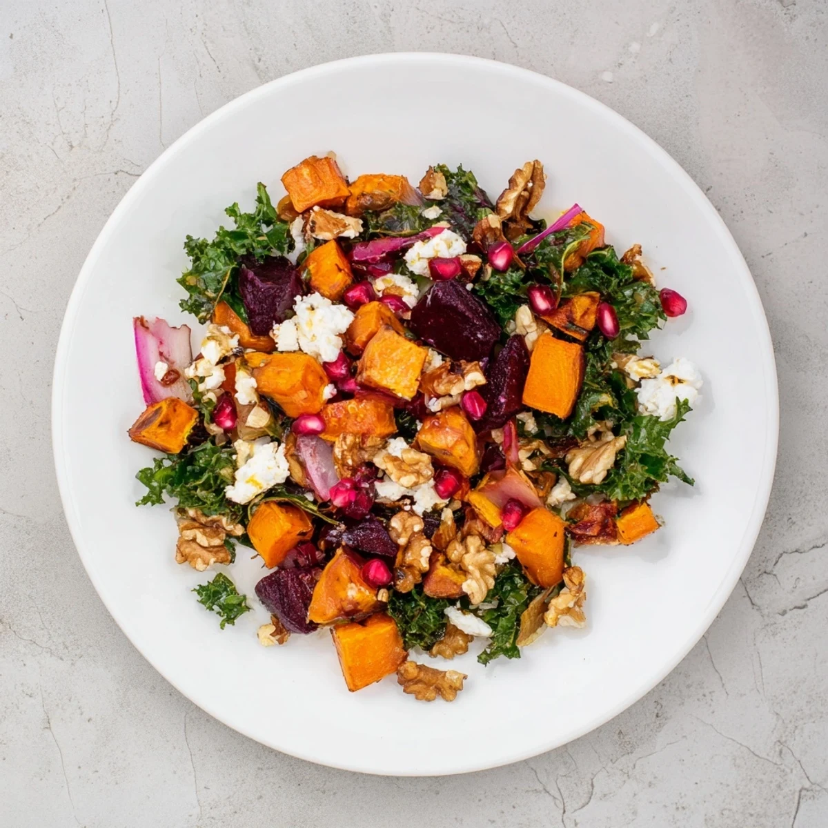 Hot Girl Winter Salad with vibrant roasted vegetables and a zesty citrus dressing, delicious.