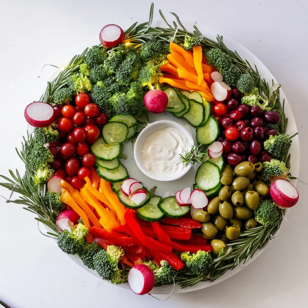 Wreath Veggie Dip Platter