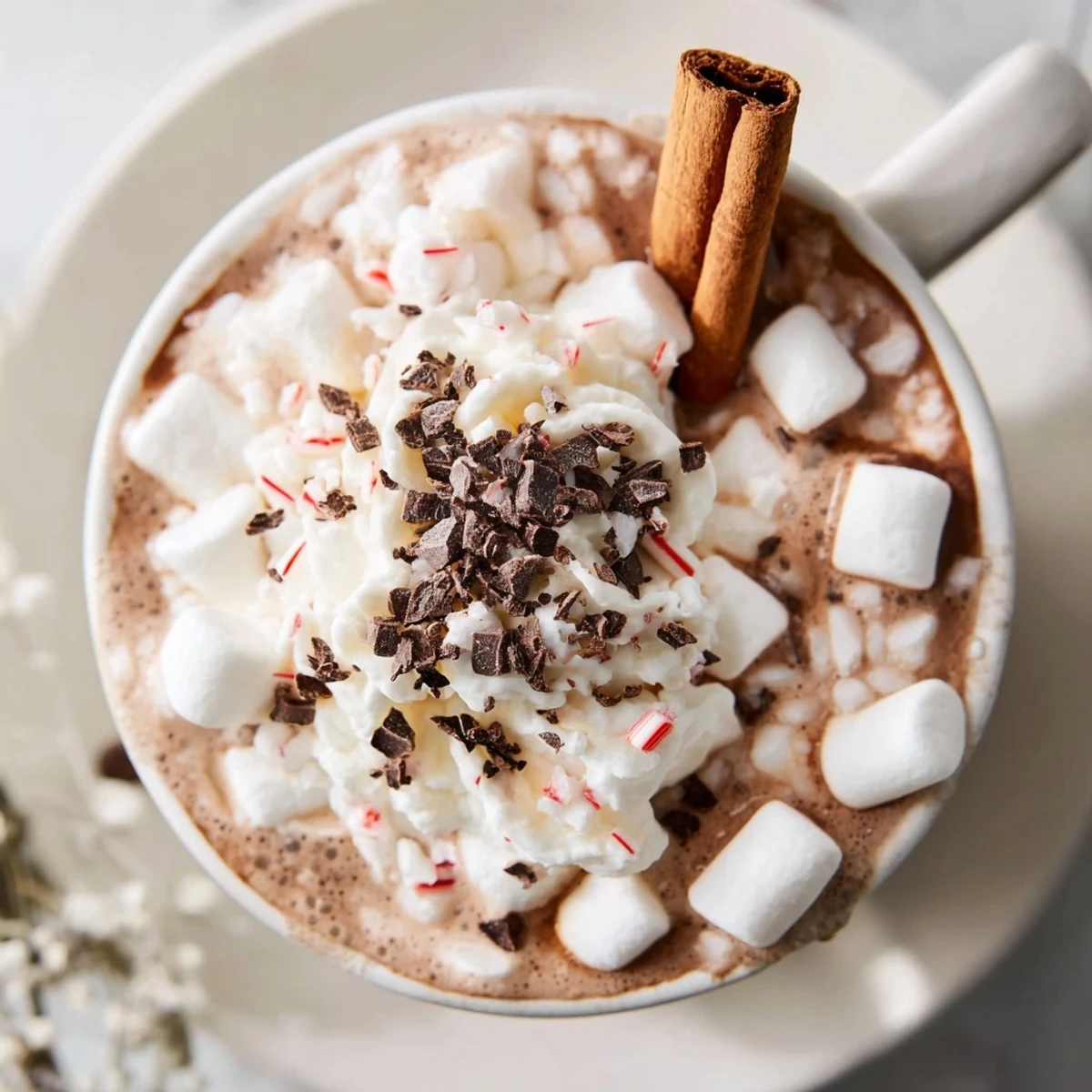 A beautifully arranged Cozy Bear Hot Cocoa Board, laden with warm, rich hot chocolate and treats.