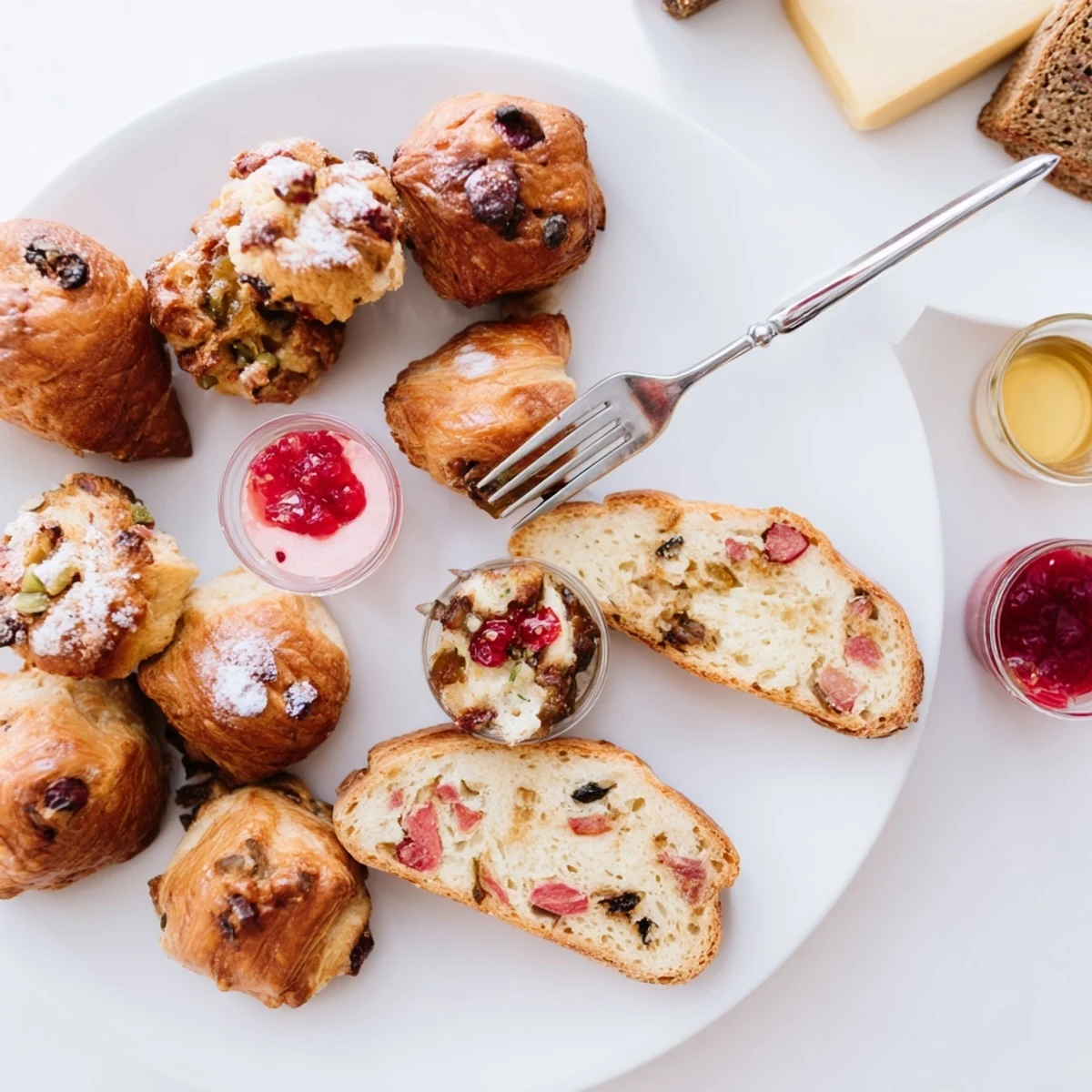 A beautifully presented Christmas Brunch Gift Box 2025 overflowing with festive baked goods and savory delights.