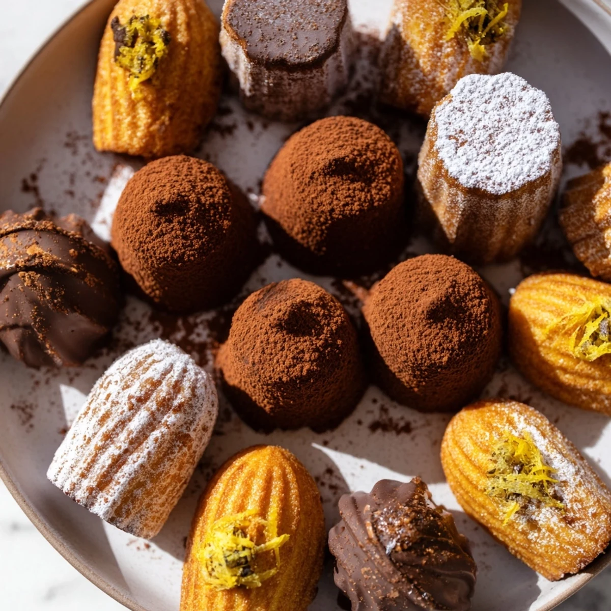 Elegant array of Mignardises Bonne Année 2026, bite-sized French pastries perfect for holiday entertaining.