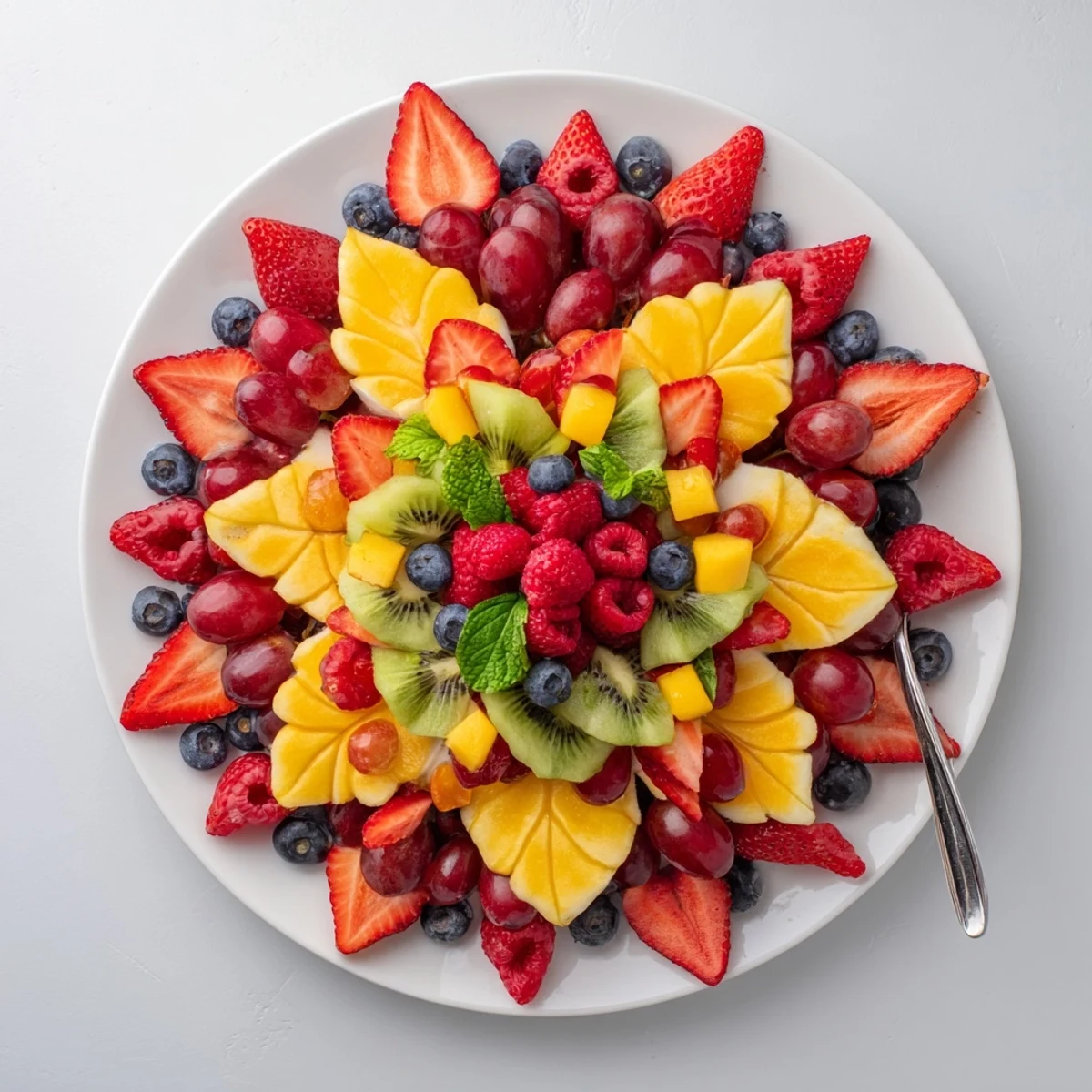 Festive Poinsettia Fruit Bowl