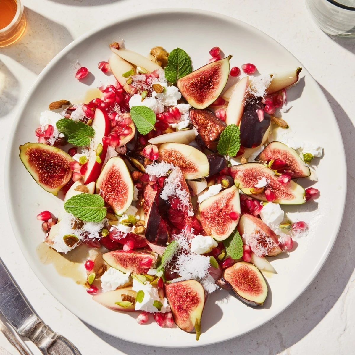 Winter Fruit Fig and Date Snowdrift Platter arranged beautifully with figs, dates, and a snowy coconut topping.