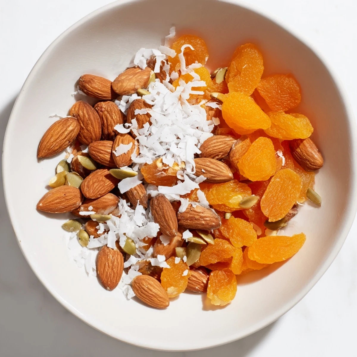 Simple Almonds and Dried Apricots arrangement, a quick and satisfying snack bursting with fresh flavors.