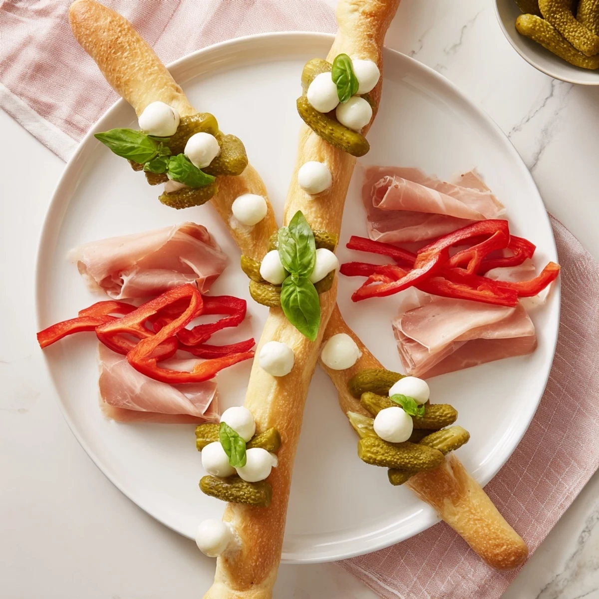 This beautiful Fractal Tree Branching Bread Platter stars a breadstick "trunk" with vibrant, inviting appetizers.