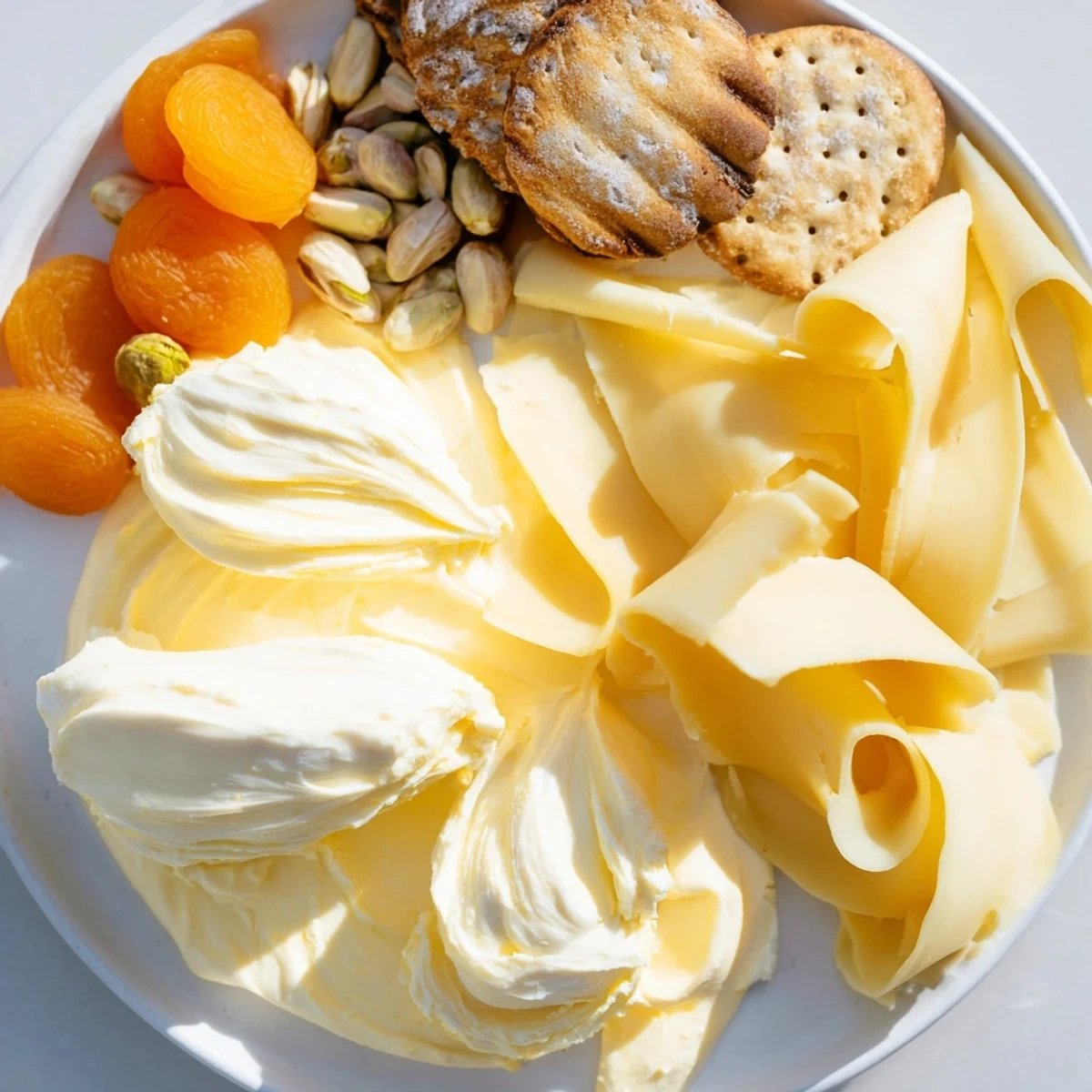 See flowing patterns on this Saffron Silk cheese board: luxurious cheeses paired with sweet, tasty accompaniments.