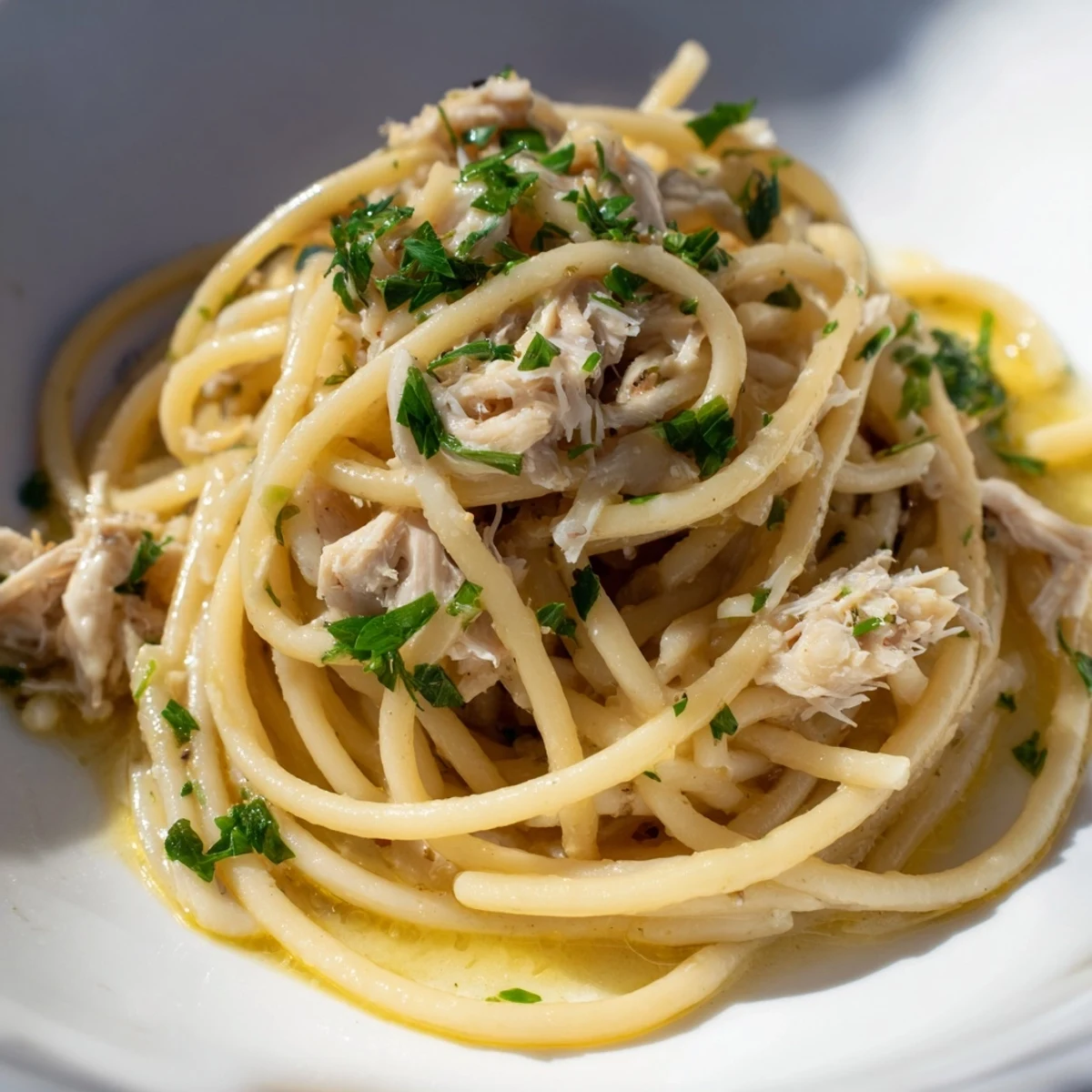 Garlic Butter Bucatini Chicken