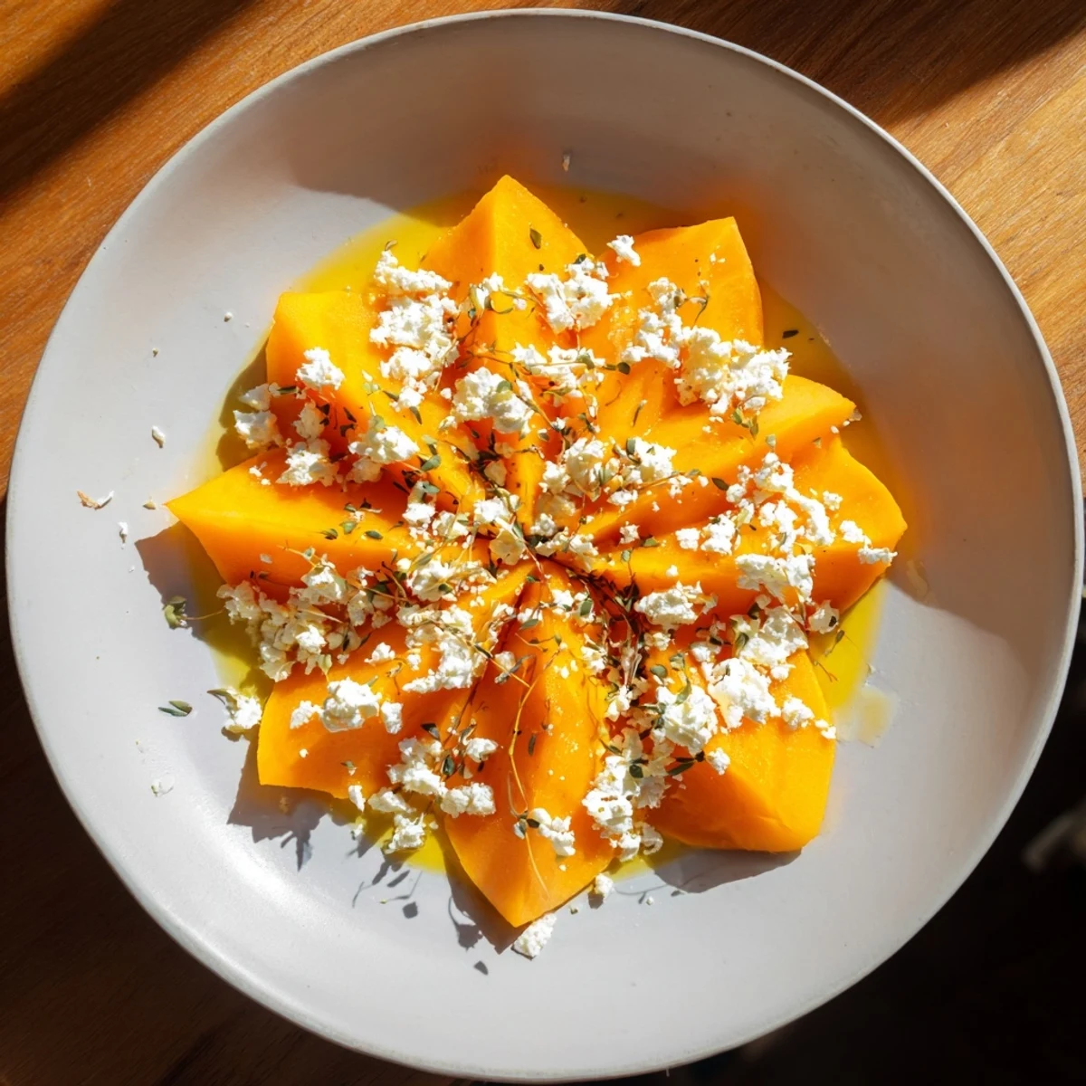 Radial symmetry sunburst salad, showcasing a brilliant array of thinly sliced, colorful vegetables fanned out.