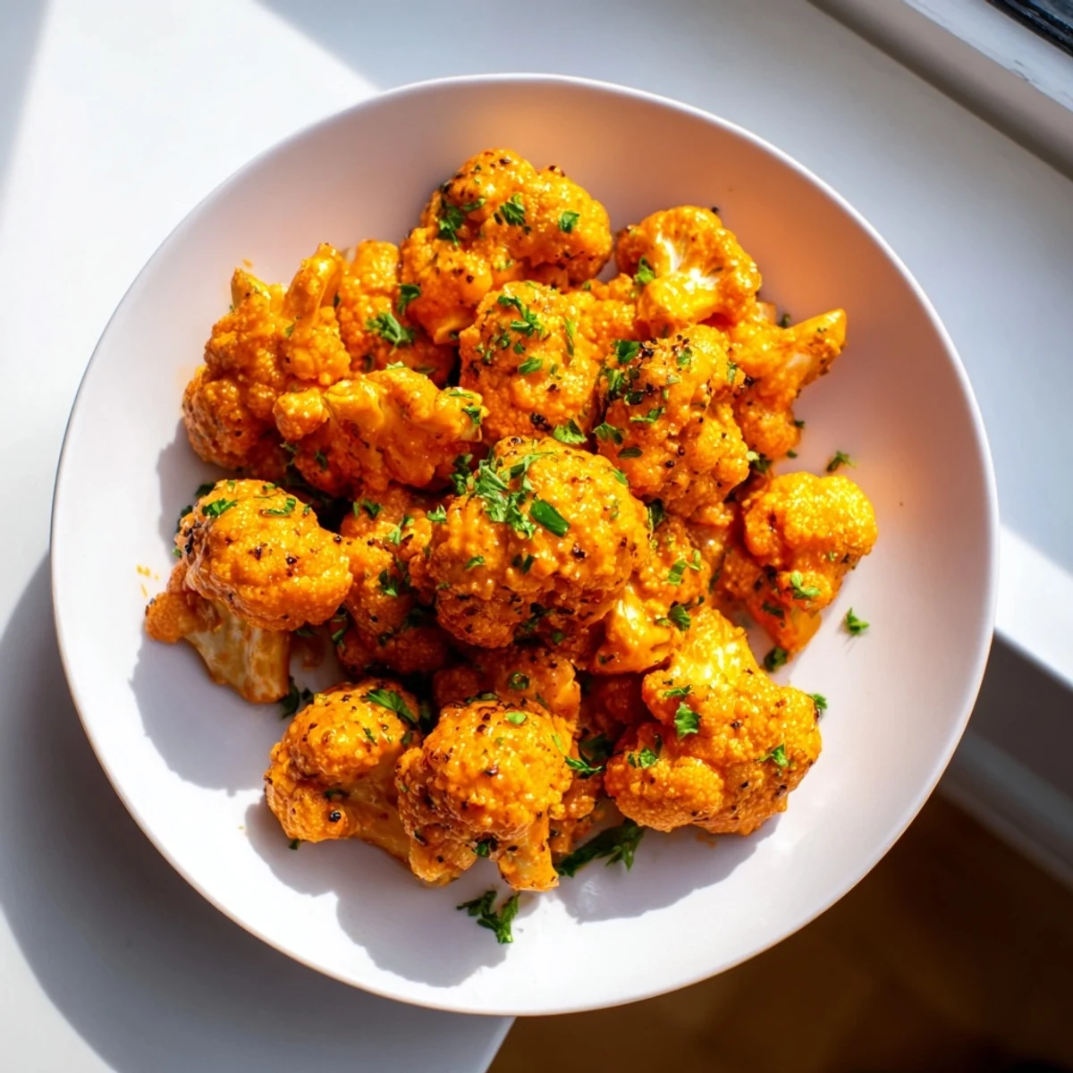 These vegan Buffalo Cauliflower Bites are baked to perfection and bursting with bold flavors.
