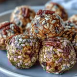 Wholesome energy balls with oats, honey, and sunflower seeds—nut-free, chewy, and perfect for on-the-go snacking.