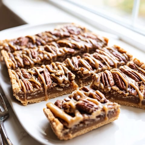 Deliciously rich maple glazed pecan bars, perfect for autumn gatherings with coffee.  