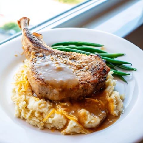 Pork Chops Cheddar Mash