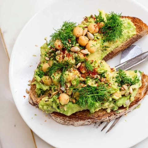 Avocado Toast Chickpeas Herbs