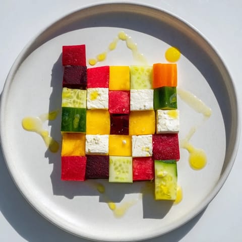 Cube Geometry Minimalist Salad