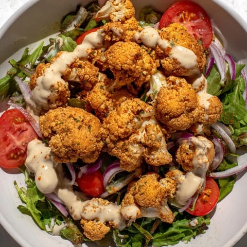 Crispy Cauliflower Salad Tahini