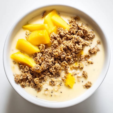 Mango blended overnight oats