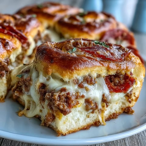 Twelve savory Irresistible High Protein Pepperoni Pizza Rolls arranged on a platter with marinara dipping sauce.