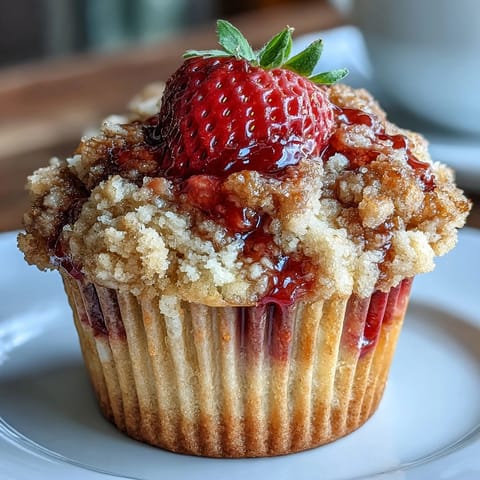 Strawberry Muffins Crumble Top