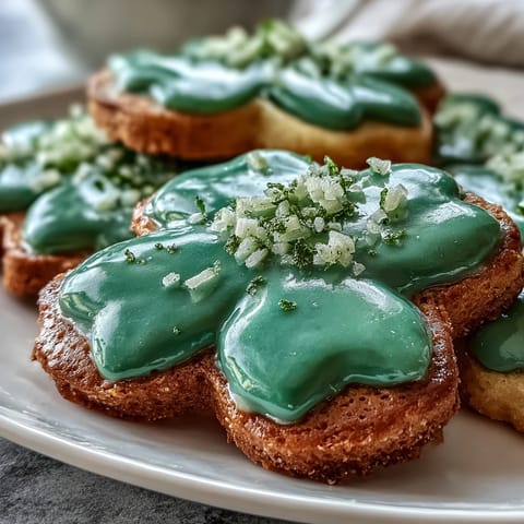 Buttery sugar cookies cut into shamrocks and topped with smooth, vibrant royal icing for a lucky holiday treat.  