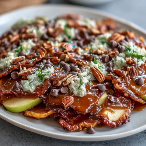Candy Apple Nachos with Caramel