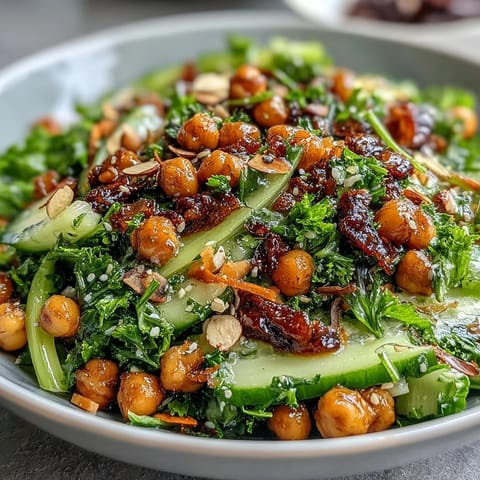 Crunchy celery and chickpea salad with Dijon vinaigrette, bursting with fresh flavors and crisp textures for a light lunch.