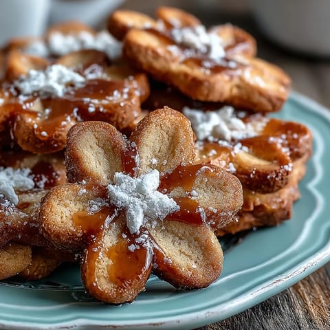 Beautiful flower-shaped shortbread cookies with delicate golden edges, perfect for spring gatherings and afternoon tea parties.