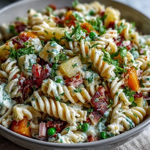 Hawaiian Pasta Salad Ham Pineapple