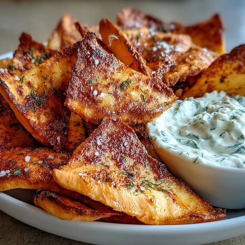 Homemade Pita Chips Tzatziki