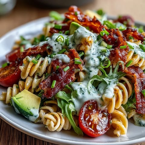 BLT Bacon Avocado Pasta Salad