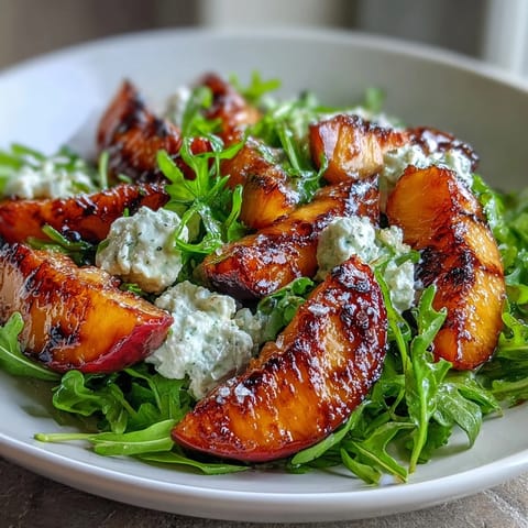 Grilled Peach Burrata Honey Salad #465