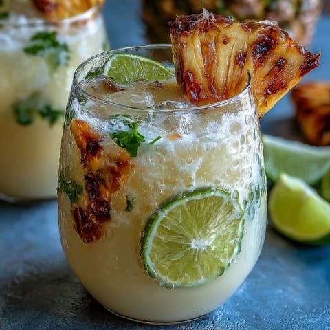 Vibrant Pineapple Coconut Agua Fresca, a chilled tropical delight.