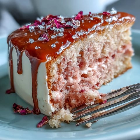 Bridal Shower Rosé Velvet Cake, a moist pink confection with decadent gold drip ready for celebration.