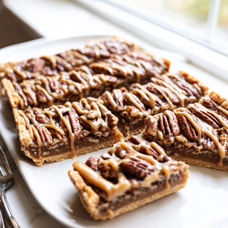 Deliciously rich maple glazed pecan bars, perfect for autumn gatherings with coffee.  