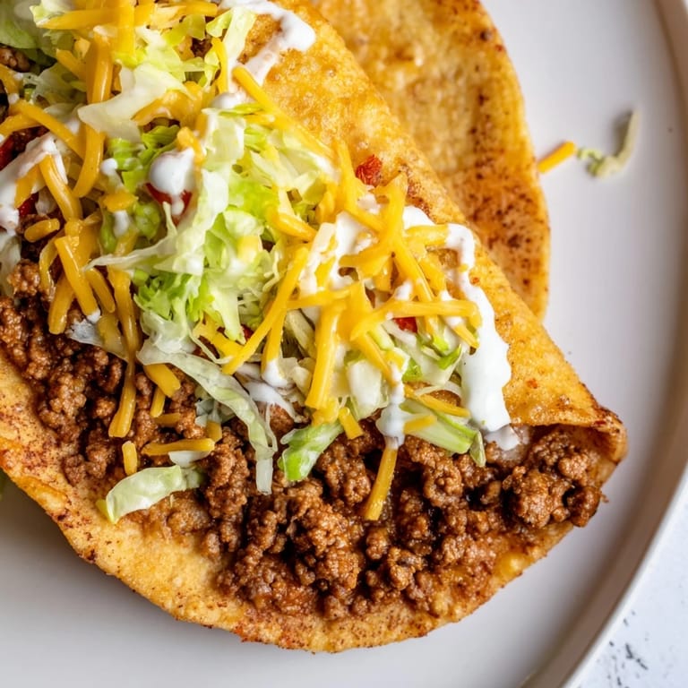 Homemade Cheesy Gordita Crunch tacos, a flavorful American-Mexican fusion, served immediately and fresh.