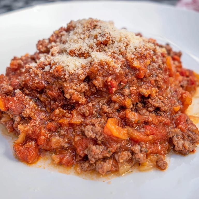 Savory Classic Tuscan Ragu simmering, the rich scent of Italian herbs filling the air.