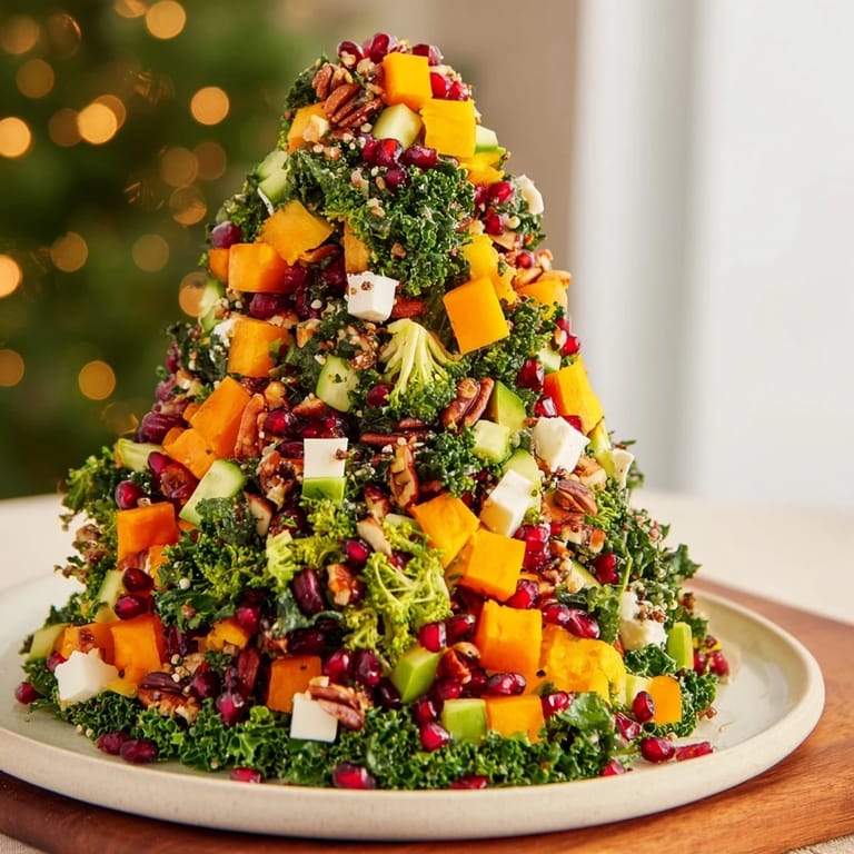 Bright, fresh Chopped Christmas Tree Salad, featuring crunchy nuts, creamy feta, ready to serve this season.
