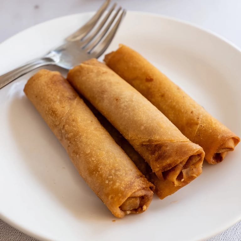 Crispy Chicken Greggs Egg Rolls, a delicious appetizer with a flaky, fried egg roll wrapper.