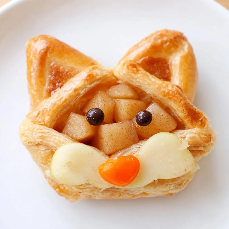 Delicious, whimsical close-up of Autumn Harvest Fox-Shaped Bites, showing chocolate chip eyes and candy noses.