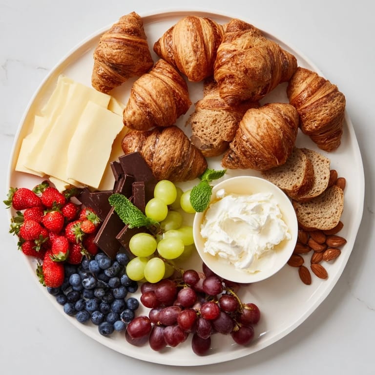 A beautiful Gift Box Brunch Board showcasing vibrant fruits, cheese, and pastries for sharing.