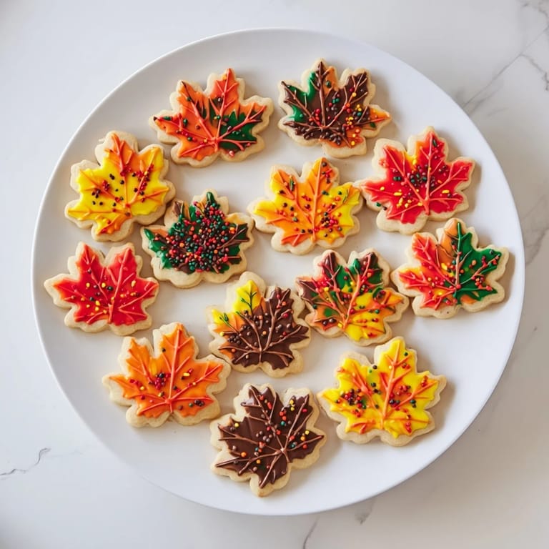 Freshly baked maple leaf cookies, a perfect autumn dessert, ready for creative icing designs.