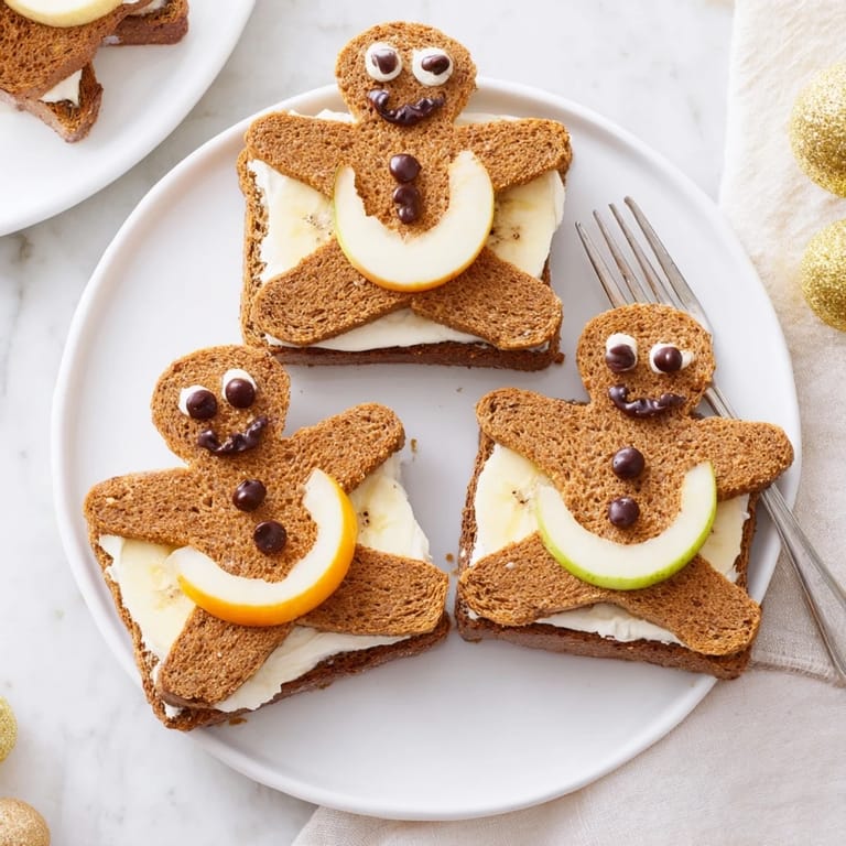 Adorable Gingerbread Man Sandwich Cutouts: soft bread sandwiches perfect for a fun and easy lunch.