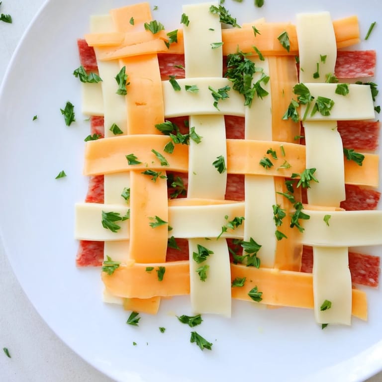 Festive The Tartan Plaid—perfect for parties, this easy appetizer combines jerky and cheese elegantly.