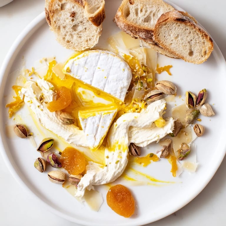 Imagine a vibrant Saffron Silk cheese board laden with apricot halves, nuts, and golden saffron-infused cheeses.