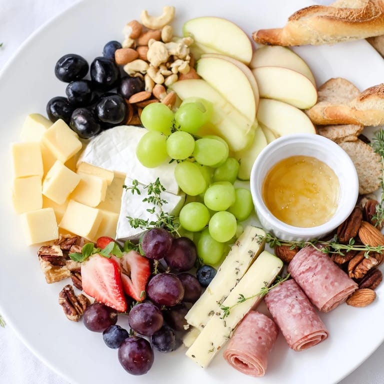 This Quick Charcuterie Snack Board displays a variety of cheeses and cured meats, perfect for a casual girl dinner.