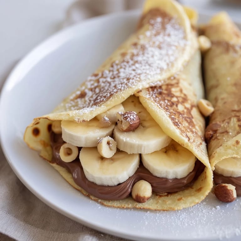 Sweet banana slices peek from this delicious Banana Nutella Wrap, perfect for a quick and easy dessert.
