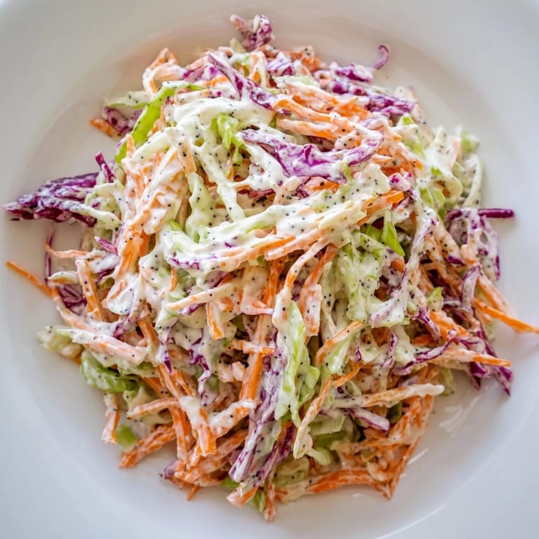 Creamy dressing coats the shredded vegetables in this simple Quick Coleslaw Salad recipe for an American cookout.