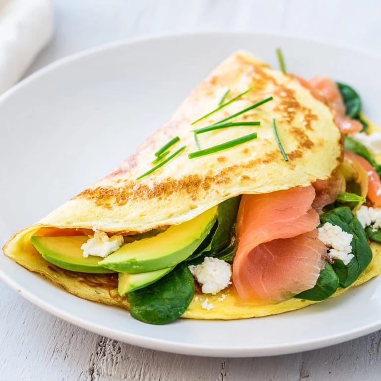 A delicious close-up of a perfectly cooked blender egg crepe, ready to roll with delicious ingredients.